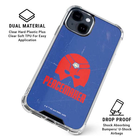 DC Comics Peacemaker Helmet iPhone 14 Plus Clear Case