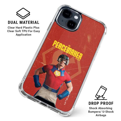 DC Comics Peacemaker John Cena iPhone 14 Plus Clear Case