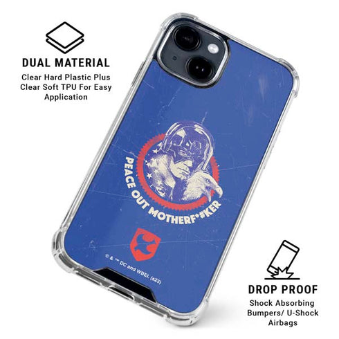 DC Comics Peacemaker Peace Out iPhone 14 Plus Clear Case