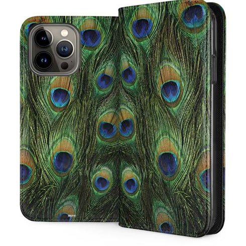 Peacock Animal Print iPhone 13 Pro Max Folio Case