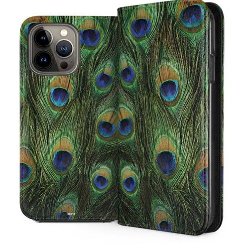 Peacock Animal Print iPhone 14 Pro Max Folio Case