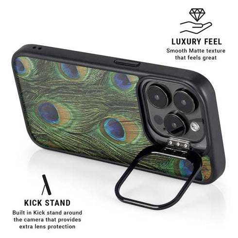 Peacock iPhone 15 Pro Max Kickstand Case