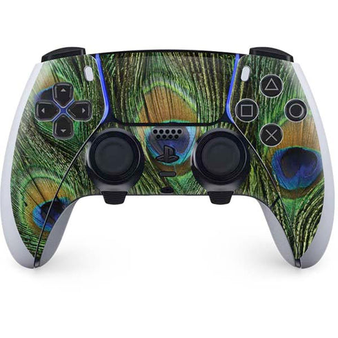 Peacock Animal Print PS5 DualSense Edge Pro Controller Skin