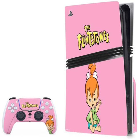 The Flinstones Pebbles Flintstone PS5 Pro Disk Bundle Skin