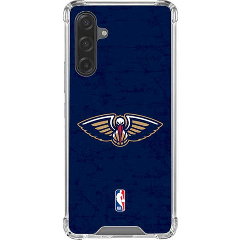 NBA New Orleans Pelicans Distressed Galaxy A17 Clear Case