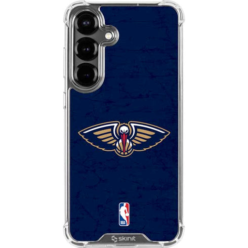 NBA New Orleans Pelicans Distressed Galaxy S26 Clear Case