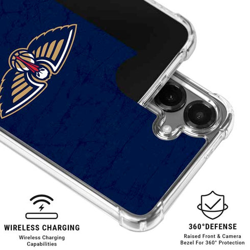 NBA New Orleans Pelicans Distressed Galaxy S26 Plus Clear Case