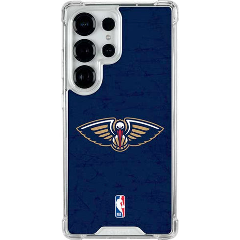 NBA New Orleans Pelicans Distressed Galaxy S26 Ultra Clear Case