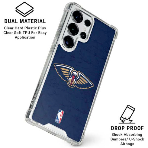 NBA New Orleans Pelicans Distressed Galaxy S26 Ultra Clear Case