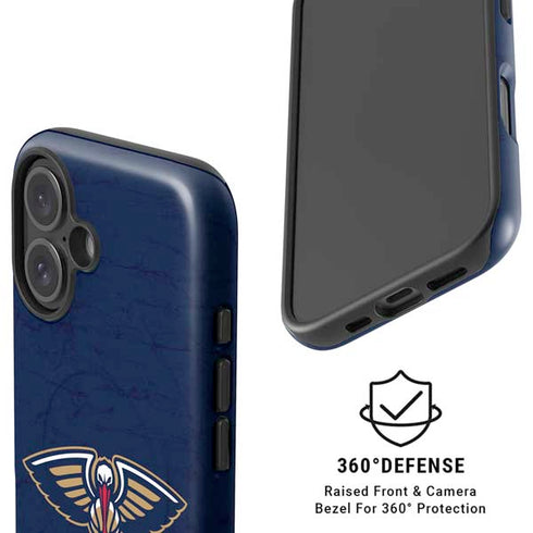NBA New Orleans Pelicans Distressed iPhone 16 Magsafe Impact Case
