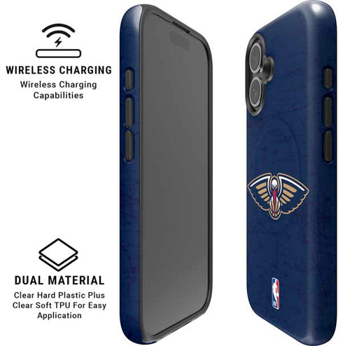 NBA New Orleans Pelicans Distressed iPhone 16 Magsafe Impact Case
