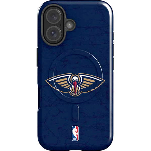 NBA New Orleans Pelicans Distressed iPhone 16 Plus Magsafe Impact Case
