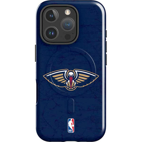 NBA New Orleans Pelicans Distressed iPhone 16 Pro Max Magsafe Impact Case