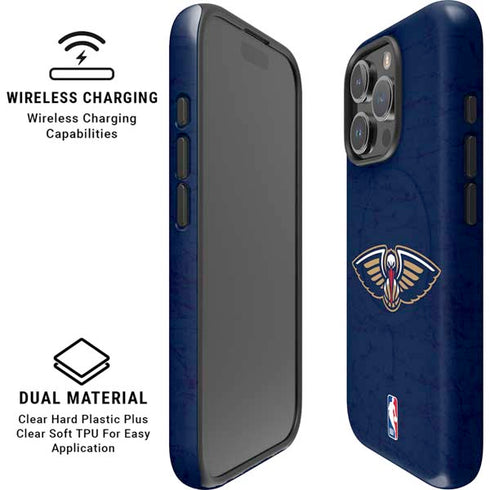 NBA New Orleans Pelicans Distressed iPhone 16 Pro Max Magsafe Impact Case