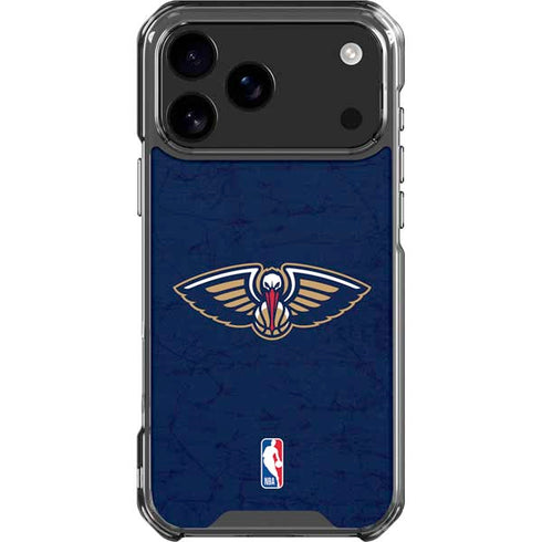 NBA New Orleans Pelicans Distressed iPhone 17 Pro Max Clear Case