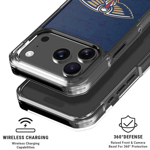 NBA New Orleans Pelicans Distressed iPhone 17 Pro Max Clear Case