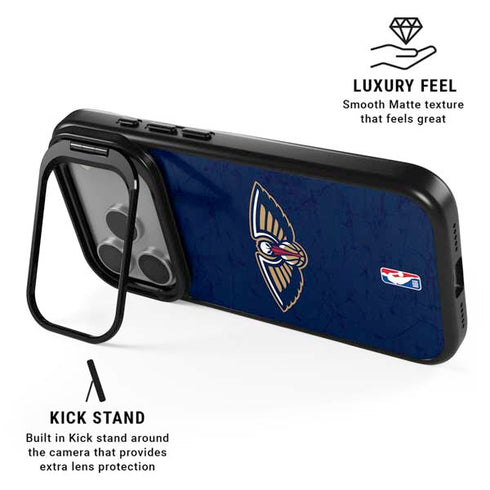 NBA New Orleans Pelicans Distressed iPhone 17 Pro Max Kickstand Case