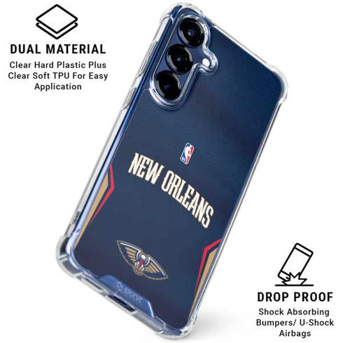 NBA New Orleans Pelicans Jersey Galaxy S25 FE Clear Case
