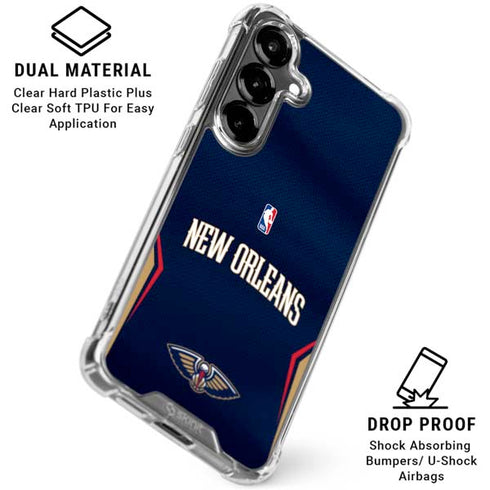 NBA New Orleans Pelicans Jersey Galaxy S26 Plus Clear Case