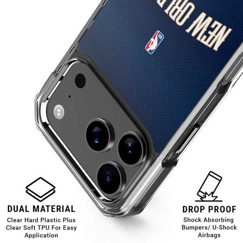 NBA New Orleans Pelicans Jersey iPhone 18 Pro Clear Case