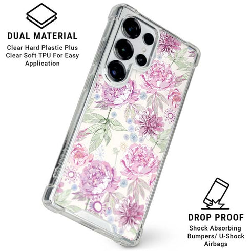 Peony Galaxy S25 Ultra Clear Case