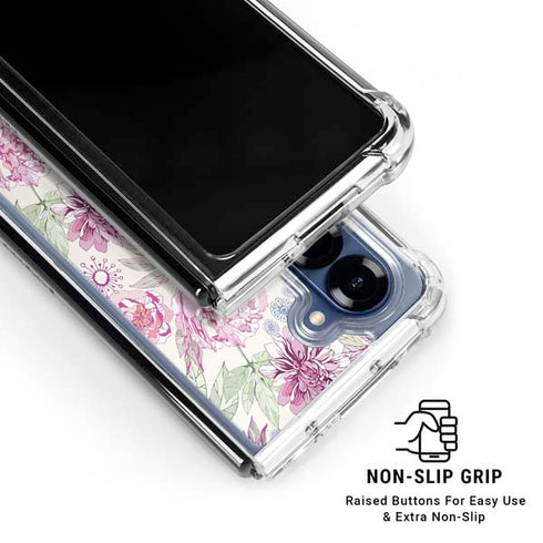 Peony Galaxy Z Fold7 Clear Case