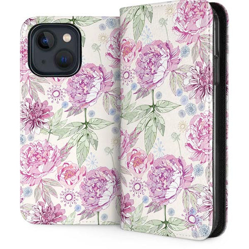 Peony Spring Floral iPhone 14 Folio Case