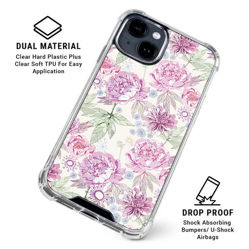 Peony iPhone 15 Clear Case