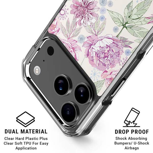 Peony iPhone 17 Pro Max Clear Case
