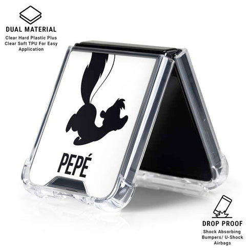 Looney Tunes Pepe Le Pew Identity Galaxy Z Flip7 Clear Case