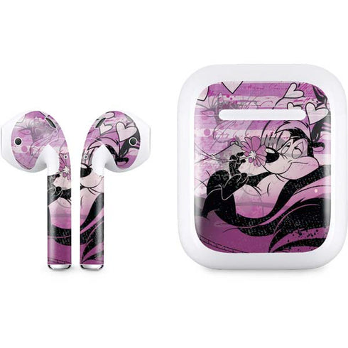 Looney Tunes Pepe Le Pew Purple Romance Apple AirPods Skin
