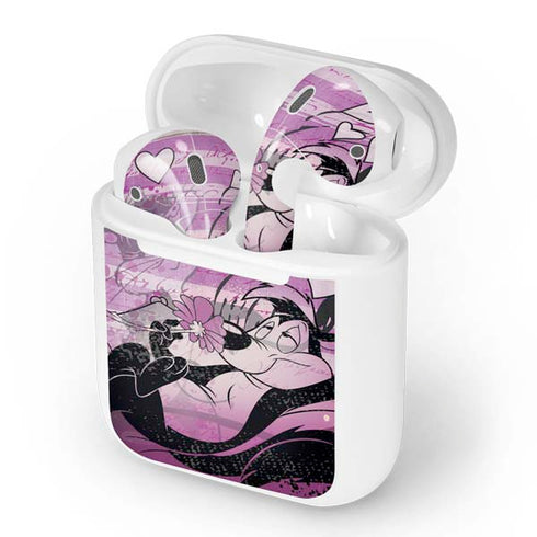 Looney Tunes Pepe Le Pew Purple Romance Apple AirPods Skin