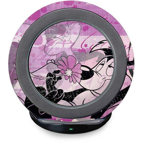 Looney Tunes Pepe Le Pew Purple Romance Fast Charge Wireless Charging Stand Skin