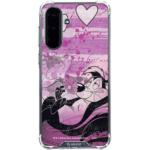 Looney Tunes Pepe Le Pew Purple Romance Galaxy A36 5G Clear Case