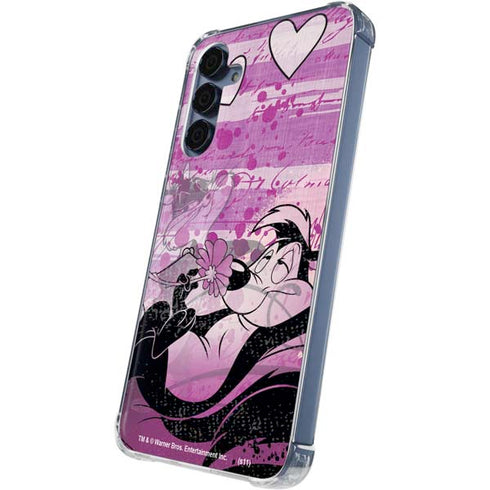 Looney Tunes Pepe Le Pew Purple Romance Galaxy A55 5G Clear Case