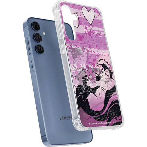 Looney Tunes Pepe Le Pew Purple Romance Galaxy A55 5G Clear Case