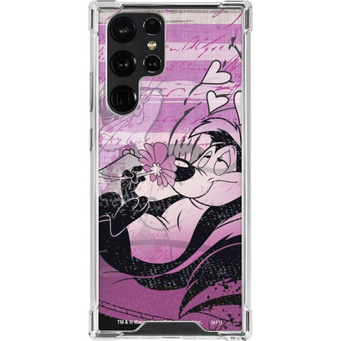 Looney Tunes Pepe Le Pew Purple Romance Galaxy S23 Ultra Clear Case