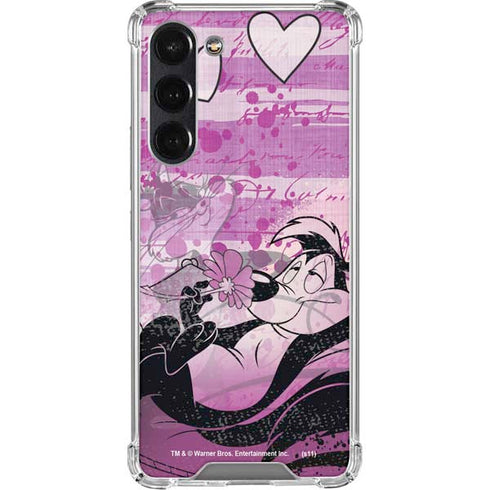 Looney Tunes Pepe Le Pew Purple Romance Galaxy S24 FE Clear Case