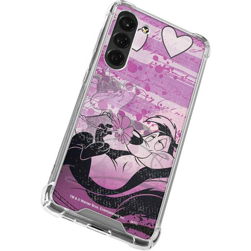 Looney Tunes Pepe Le Pew Purple Romance Galaxy S24 FE Clear Case