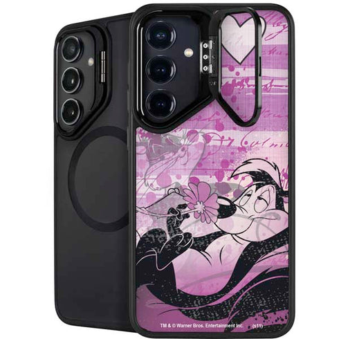 Looney Tunes Pepe Le Pew Purple Romance Galaxy S24 Plus Kickstand Case