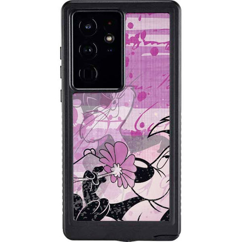 Looney Tunes Pepe Le Pew Purple Romance Galaxy S24 Ultra Waterproof Case