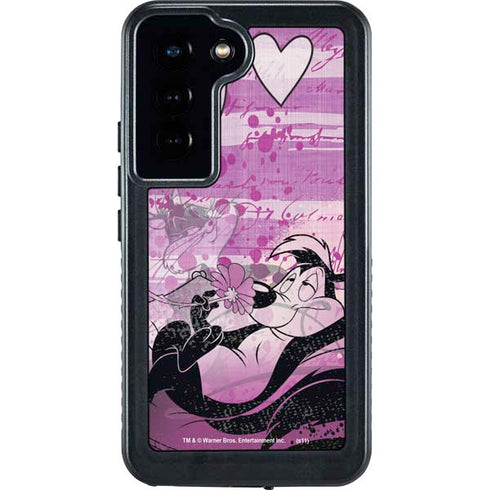 Looney Tunes Pepe Le Pew Purple Romance Galaxy S24 Waterproof Case