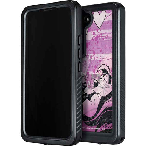 Looney Tunes Pepe Le Pew Purple Romance Galaxy S24 Waterproof Case