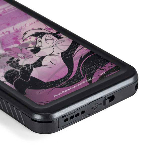 Looney Tunes Pepe Le Pew Purple Romance Galaxy S24 Waterproof Case