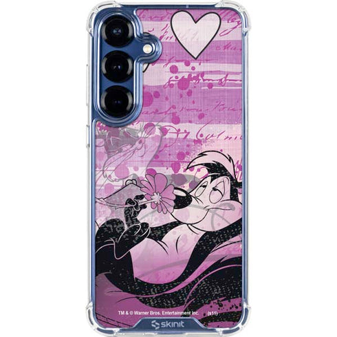 Looney Tunes Pepe Le Pew Purple Romance Galaxy S25 Clear Case