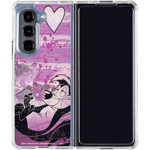 Looney Tunes Pepe Le Pew Purple Romance Galaxy Z Fold5 5G Clear Case