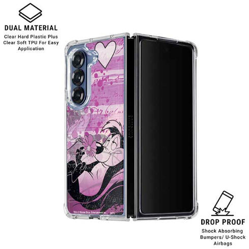 Looney Tunes Pepe Le Pew Purple Romance Galaxy Z Fold6 Clear Case