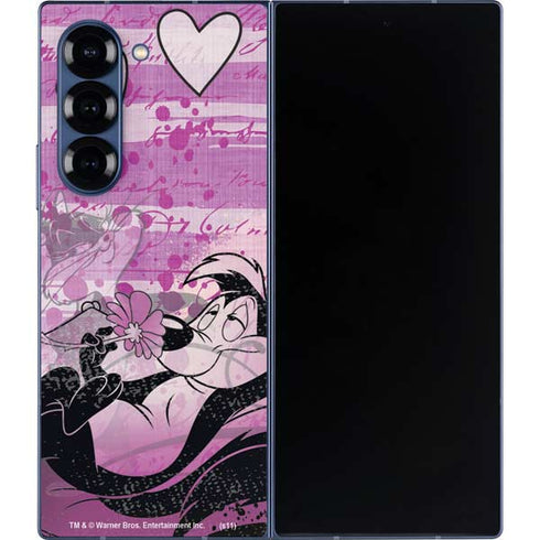 Looney Tunes Pepe Le Pew Purple Romance Galaxy Z Fold6 Skin