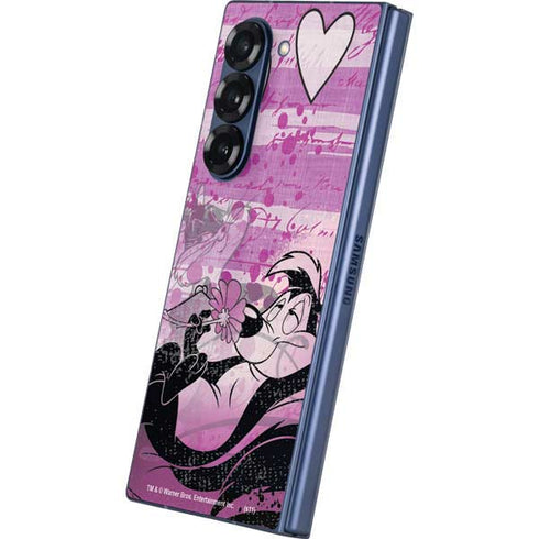 Looney Tunes Pepe Le Pew Purple Romance Galaxy Z Fold6 Skin