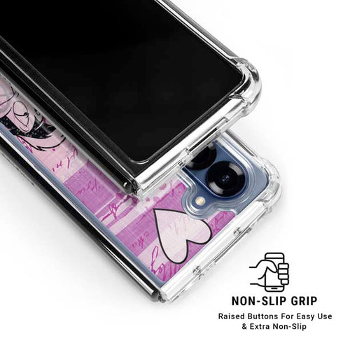 Looney Tunes Pepe Le Pew Purple Romance Galaxy Z Fold7 Clear Case